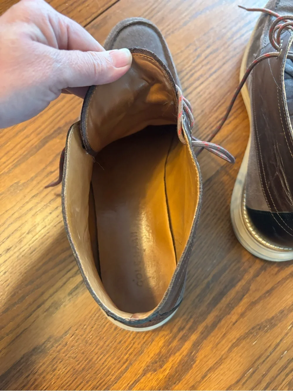 Cole haan mens 13 13M lunargrand boots brown suede leather shoes